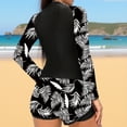 thumbnail image 4 of Ailaofu Women's Long Sleeves Athletic Swim Aztec Tankini Sets Swimsuit, 4 of 6