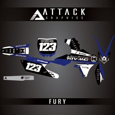Attack Graphics Custom Fury Complete Bike Restyle Graphics Kit Compatible with Cycra Powerflow Body Kit for Yamaha YZ450F 2015