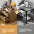 SICOTAS Rattan Nightstands Set of 2 with Charging Station, USB Port, 2