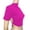 Hot Pink, variant on Women's Short Sleeve Cutout Top - Mock Neck Casual Solid Backless Side Hollow Out Drawstring Waist Blouse Gray L