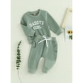 thumbnail image 3 of Hirigin Toddler Baby Girl Fall Winter Outfit Daddys Girls Long Sleeve Sweatshirt Tops and Sweatpants 3 12 18 Months 2T 3T Casual Clothes Set, 3 of 8