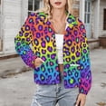 thumbnail image 3 of Jackets for Women Winter Coat Jackets Flannel Stand Collar Jacket(Colorful Leopard Print Pattern,Size:S-4XL), 3 of 7