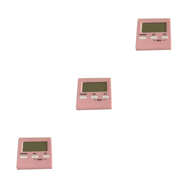jesticaly Digital Kitchen Timer LCD Cooking Electronic Sleep Oven Boiled Eggs Alarm Clock Table Decor for Sports Game Pink 3Set