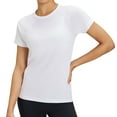 thumbnail image 2 of White Womens Blouses Women's Outdoor Yoga T Shirt Quick Drying Solid Color Sportswear Casual Drying Fitness Training Short Sleeves Summer Tops for Women, 2 of 5