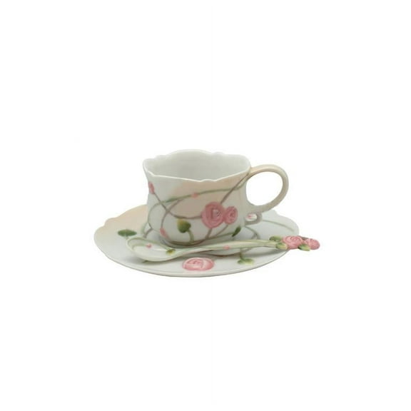 Rose Coffee Cup Set With Spoon