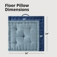 thumbnail image 5 of Regency Heights Large Tufted Floor Pillow for Seating, Square Meditation Cushion with Handle, Chenille Sitting Pillows Floor Cushion for Yoga Living Room Balcony Office Outdoor, 24" x 24" Aqua, 5 of 9