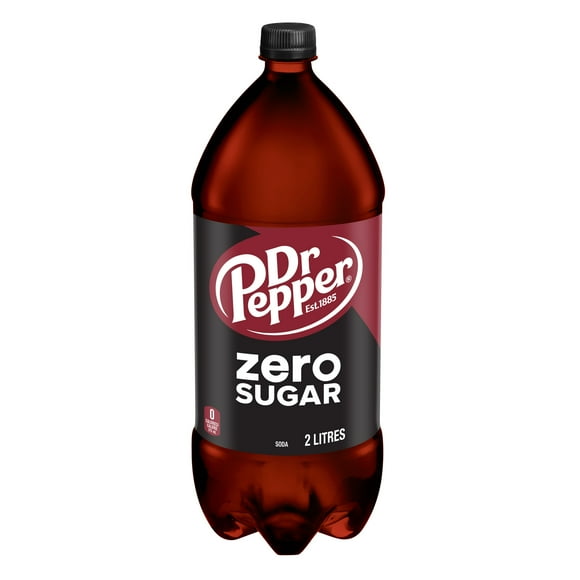 Dr Pepper Zero Sugar Soda 2 L, Bottle, 2 L