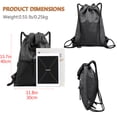 thumbnail image 4 of PlasMaller Drawstring Bag Gym with Pockets Sports Sack with Handle Drawstring Backpack Travel for Men Women (Black), 4 of 6