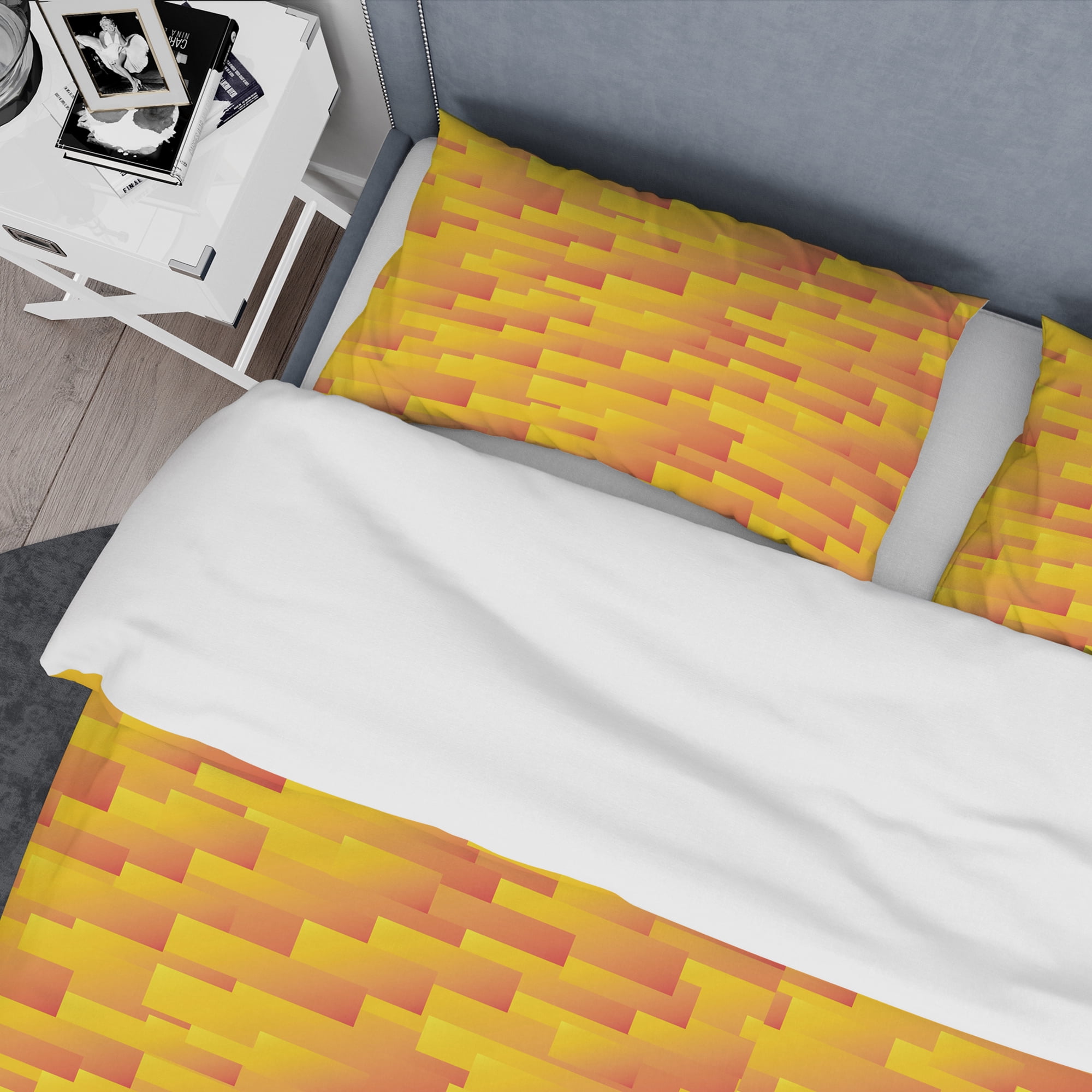 Designart 'Retro Square Design VIII' Mid-Century Modern Duvet Cover Set