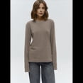 thumbnail image 4 of Camiseta de Larga A Rayas para Mujer, Cuello Redondo, Corte Holgado Color Café M, 4 of 10