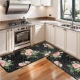thumbnail image 3 of Kitchen Rugs Sets Of 2,Pioneer Flower Floral Print Pattern Anti Fatigue Kitchen Mat Rugs Non Slip Washable,Decorative Kitchen Floor Mats for Kitchen,Sink,Laundry,17"x47"+17"x47", 3 of 5