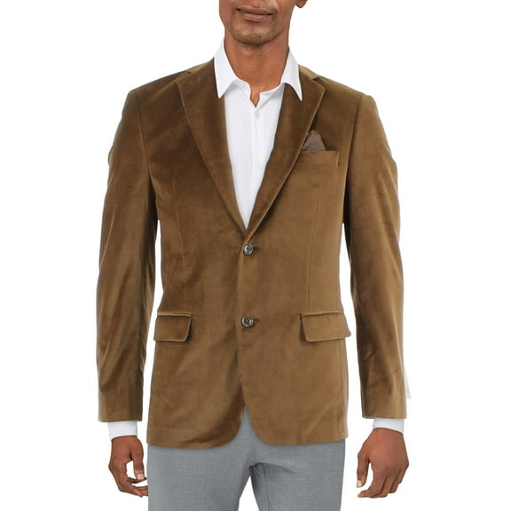 Alfani Mens Slim-Fit Velvet Two-Button Sport Coat 36 Regular Gold - NWT $295