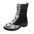 thumbnail image 2 of Tejiojio Fall Women's Short Tube Plus Size Fashionable Snake Print Side Zipper Ankle Boots, 2 of 9