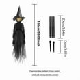 thumbnail image 2 of 59" Light Up Flying Witch Halloween Decorations Outdoor - Sound Activated Scary Witch with Stakes for Yard Graveyard Lawn - Screaming Motion Sensor Halloween Props Party Decor, 2 of 8