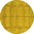thumbnail image 1 of Ahgly Company Indoor Round Abstract Yellow Modern Area Rugs, 7' Round, 1 of 4