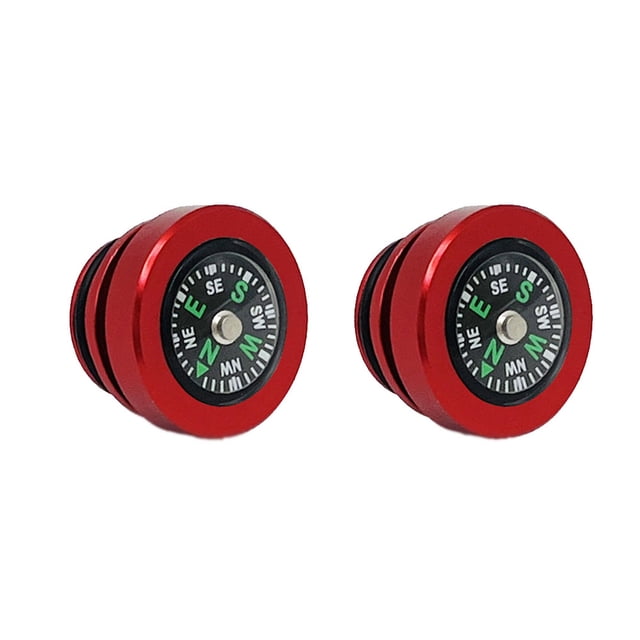 Riwesomey Cubiertas de 2 uds para encendedor de cigarrillos de coche, tapa de enchufe, Protector de tipo brújula de aleación de aluminio rojo, Universal Automoción decorativa y accesorios Riwesomey VI018761-00B