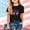 Black, variant on Amidoa Girls Short Sleeve Graphic Summer Independence Day Crewneck T Shirts Kids Casual Tops Red Size 7