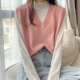 thumbnail image 2 of Chaleco de punto para mujer,Chaleco de punto con cuello en V, suéter informal, camiseta sin mangas, chaleco, características líderes en la clase, 2 of 5