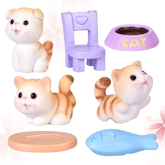 KALLORY Cat Figurines Miniature Kitten Figurines Kids' Toys 4.00X3.00X3.00CM