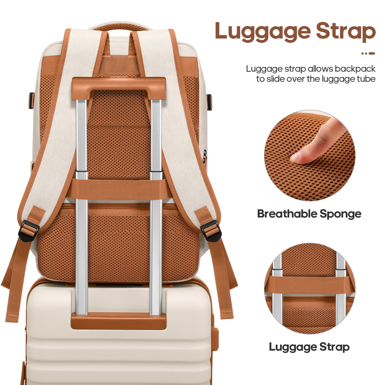 UKEIN Luggage Sets 3 Piece, Carry On Luggage with Wheels, 20 Inch Hardshell Suitcase with TSA Lock, 100% PC Carry On Suitcases Airline Approved With Travel Backpack for Men Women