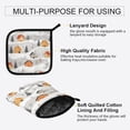 thumbnail image 3 of Yayeee Oven Mitts and Pot Holder Set of 4 Heat Resistant Kitchen Gloves Baking Hot Pad, Orange Snow Houses, 3 of 5