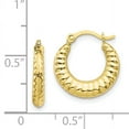 thumbnail image 2 of Beautiful 10K Scalloped Hollow Hoop Earrings, 2 of 2