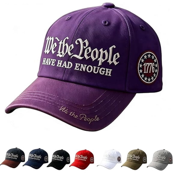 We The People Have Had Enough Hat, Retro 250th Anniversary USA Baseball Cap, Adjustable Embroidered for Men Women - Purple