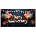 thumbnail image 3 of Heart Balloon Anniversary Banner Colorful Decoration Firework Design Celebration Banner for Wedding Anniversary Party Indoor Decoration, 3 of 8