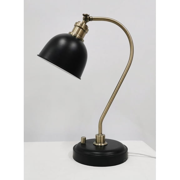 Better Homes & Gardens Black and Gold Desk Lamp with USB USBC Ports