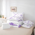 thumbnail image 6 of Erosebridal Purple Ribbon Bowknot 7pcs Bedding Comforter Set,Cute Coquette Bow Queen Bedding Sets For Kids Girls,Reversible, 6 of 7