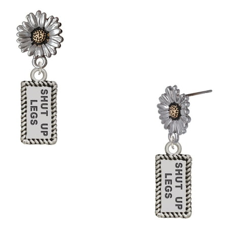 Delight Jewelry Silver-tone Shut Up Legs – Two-tone Daisy Flower Post Earrings Delight Jewelry Silver-tone Shut Up Legs – Two-tone Daisy Flower Post Earrings