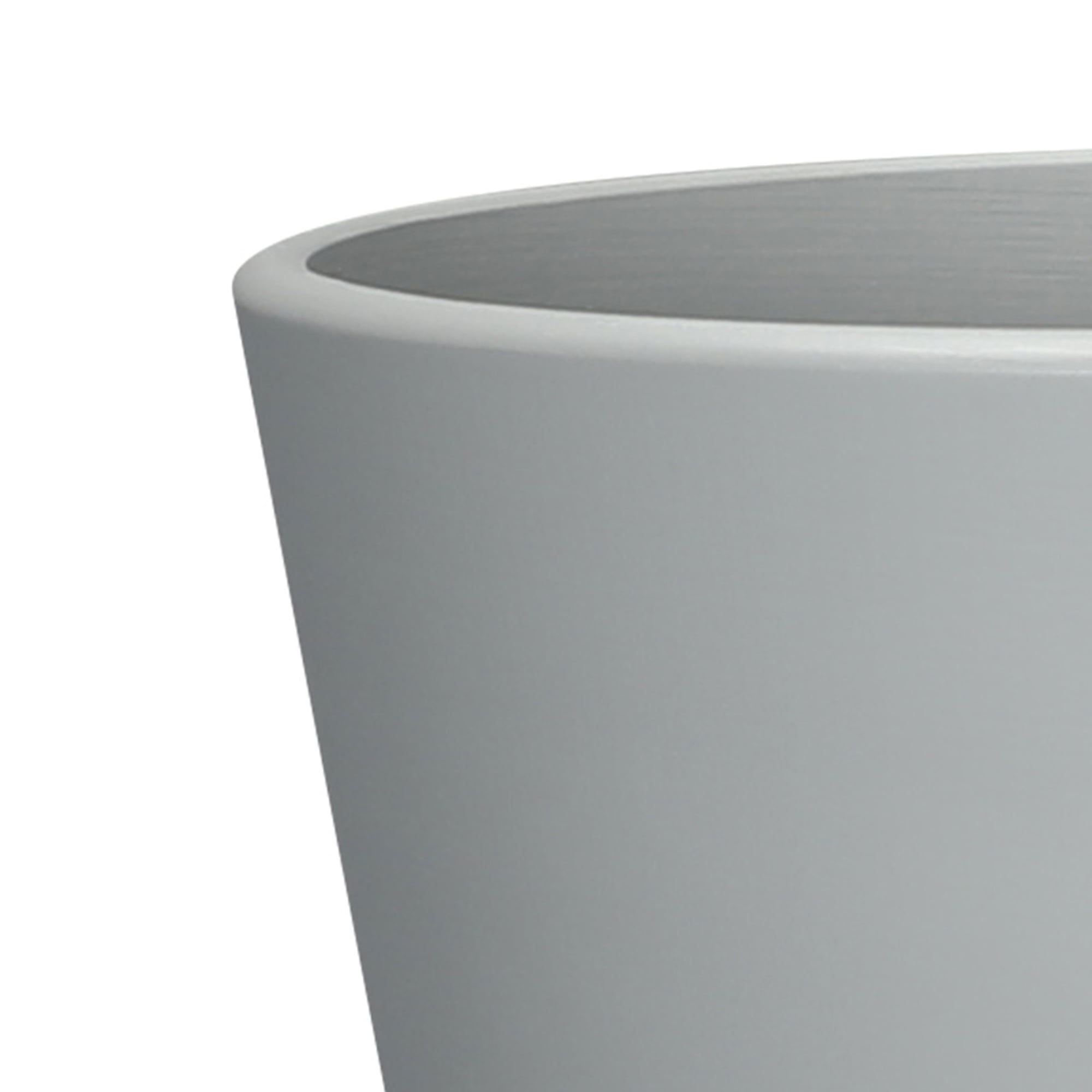 Mainstays Recycled Resin Planter Attached Saucer, Gray, 8in x 8in x 7.2in