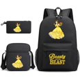 thumbnail image 1 of 3pcs Disney Beauty and the Beast Teenager Students Backpacks Schoolbags Pencil Case Shoulder Bags Boys Girls School Bags Sets, 1 of 4