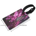 thumbnail image 2 of Hirioo Pink Blossoms Butterfly for Luggage ID Tag with Adjustable Strap Travel Baggage Bag Tags Suitcase Identify Labels for Women Men, 2 of 7