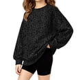 thumbnail image 5 of Leopard Print Sweatshirts for Girls Long Sleeve Crew Neck Pullover Fashion Top Trendy Fall Winter Casual Loose Fit Blouse, 5 of 6