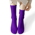thumbnail image 4 of COUVER Womens Slouch Socks Cotton Stretch Crew Length, Purple, 9-11, 1 Pair, 4 of 7