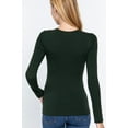thumbnail image 4 of Simply Fashion Active Basic CrewNeck LongSleeve Slim Fit Cotton Tshirts,dark green,medium, 4 of 4