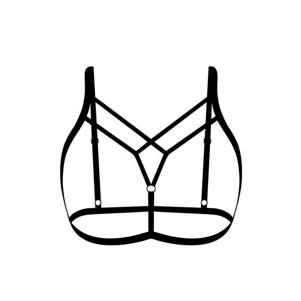 Moonker Women Hollow Out Elastic Cage Bra Bandage Strappy Halter