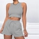 thumbnail image 4 of Puntoco Pantalones Cortos De Moda Para Mujer Traje Casual Sin Mangas De Color Sólido De Dos Piezas Puntoco Puntoco-6940, 4 of 8