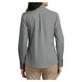 thumbnail image 2 of Yellow Rooster Women's Long Sleeve Carefree Poplin Uniforms Dress Shirt Gusty Grey 3XL, 2 of 6