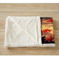 thumbnail image 3 of Couverture de Lit Vagues Rouges Coucher de Soleil au Bord de la Mer Couverture Légère Douce Confortable Luxe Vague de Mer Couverture en Polaire Plage Océan Couverture en Flanelle pour Canapé Chambre Bureau Voyage Toutes Saisons (Simple 60"x80 Pouces), 3 of 4