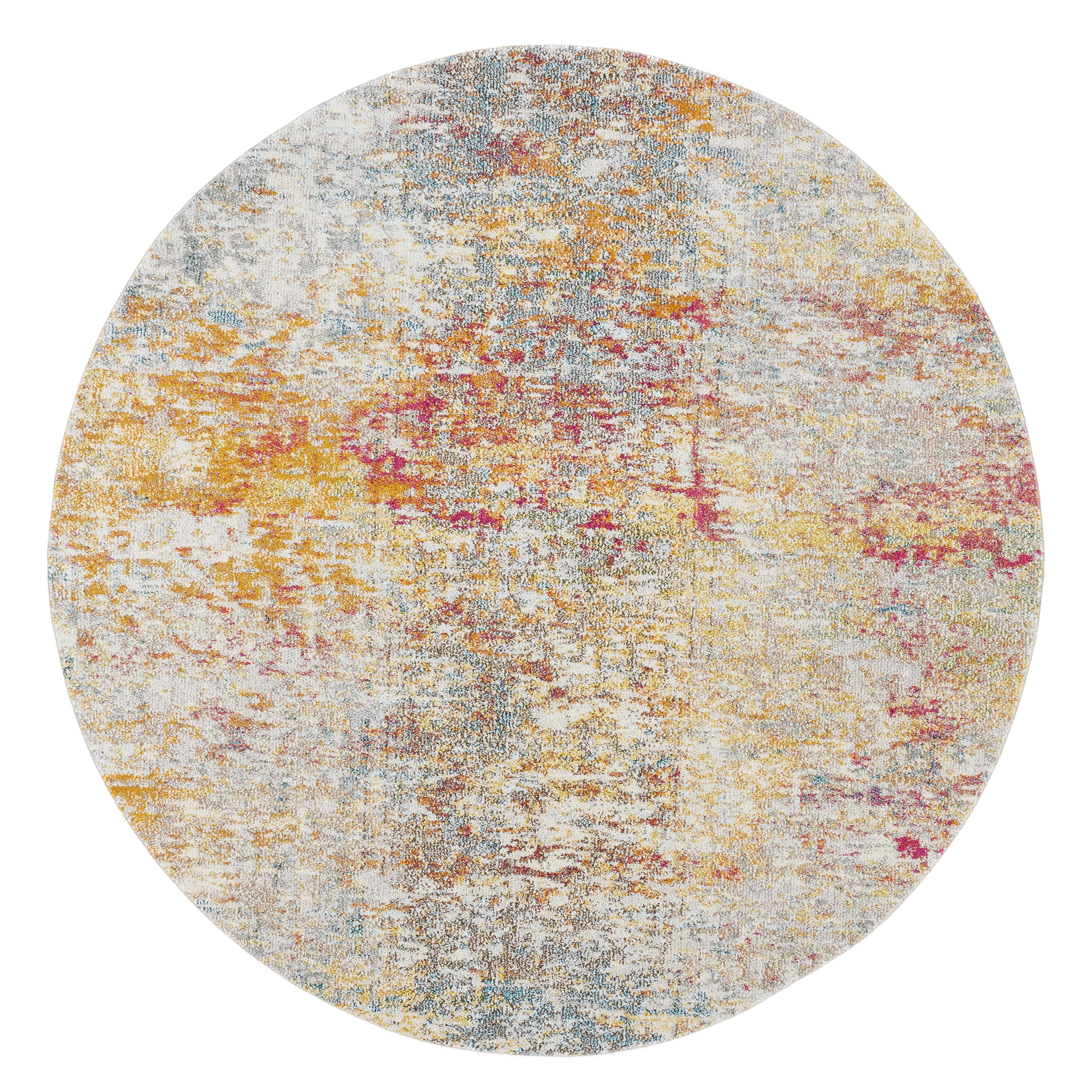 SAFAVIEH Madison Kebo Abstract Area Rug, Grey/Turquoise, 11' x 11' Round