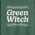 thumbnail image 3 of Instant Message - Green Witch - Women's French Terry Long Sleeve Pullover, 3 of 6