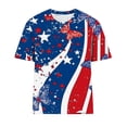 thumbnail image 5 of Gamivast T Shirts fort Women Patriotic American Flag Star Print Crew Neck Slim Fit Tees Soft Breathable Stretchy Short Sleeve Tops Independence Day Fourth of July Summer Holiday Wear, 5 of 5