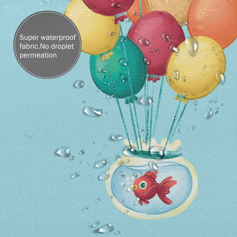 YFYANG Waterproof Bathroom Shower Curtain, Balloon Fish Tank Graffiti  Shower Curtain Set with Hooks, Home Bathroom Tub Decor - 72 "x72", Iron  Hooks - Walmart.com