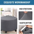 thumbnail image 3 of XIBUFE Round Ottoman Storage Cover Folding Stool Covers Furniture Protector Cover for Footrest Ottoman Fit Dia Stool Covers Round 20" - 23" Gray, 3 of 7
