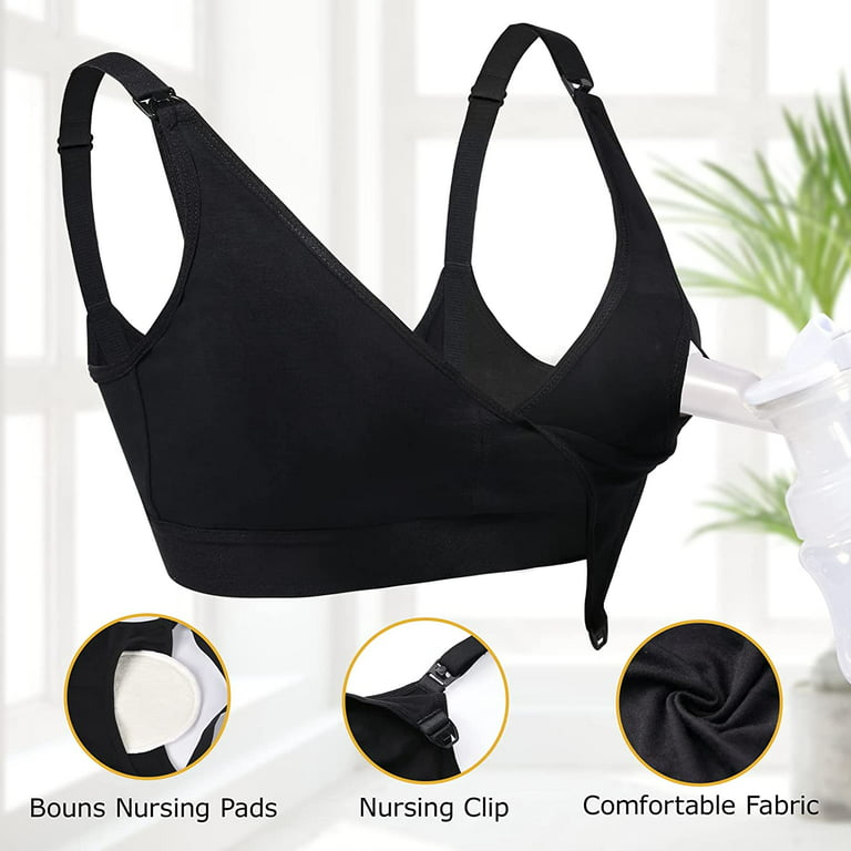 Momcozy Seamless Pumping Bra Hands Free, Comfort and Great Support Nursing  and Pumping Bra, Fit for Spectra, Lansinoh, Philips Avent and More, X-Large  Black