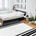 thumbnail image 6 of Striped Area Rug 5'x8' Colorful Stripes Black Wood Texture White Washable Area Rugs Non Shedding Floor Carpet Rubber Backing Non-Slip Indoor Mats for Living Room Bedroom Kitchen, 6 of 8
