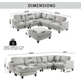 thumbnail image 2 of U-Shaped Oversized Modular Sectional Sofa Couch with Movable Ottoman,Chenille Upholstered L/U 6 Seaters Free Combined Corner Sofa&Couch Convertible Spacious Sleeper Sofabed for Living Room, 2 of 12