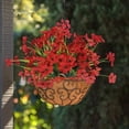 thumbnail image 3 of 8 Bundles Artificial Flowers Outdoor Decoration , UV Resistant Fake Flowers No Fade Faux Plastic Plants Indoor Outside Garden Porch Window Box Decor Rose Red, 3 of 9